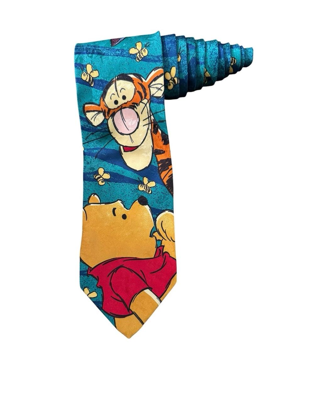 The Disney Store Winnie The Pooh Tigger Eeyore Bees Cartoon Novelty Necktie